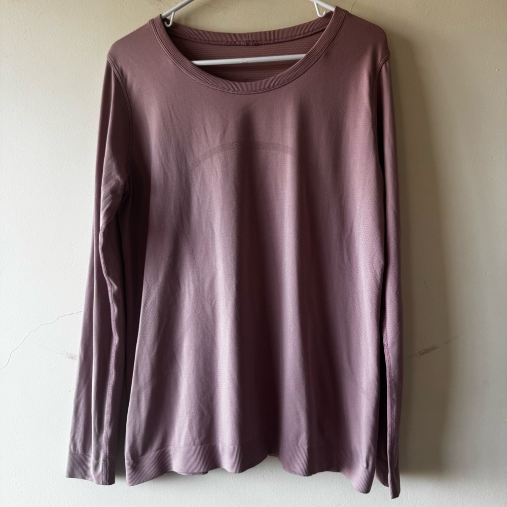 Lululemon run swiftly tech long sleeve relaxed fit pink